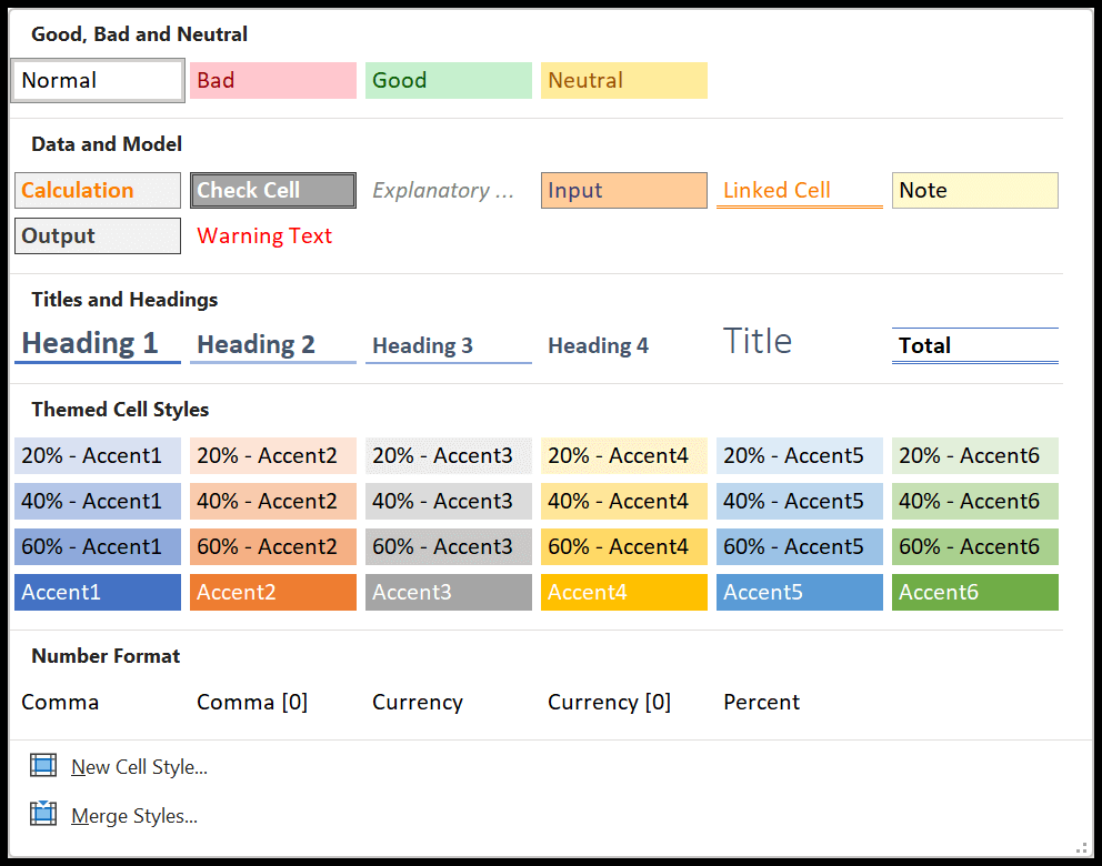 Excel-styles-pré-définis