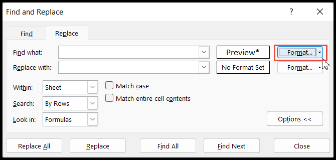 click-on-format-option
