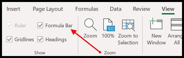 how-to-show-formula-bar