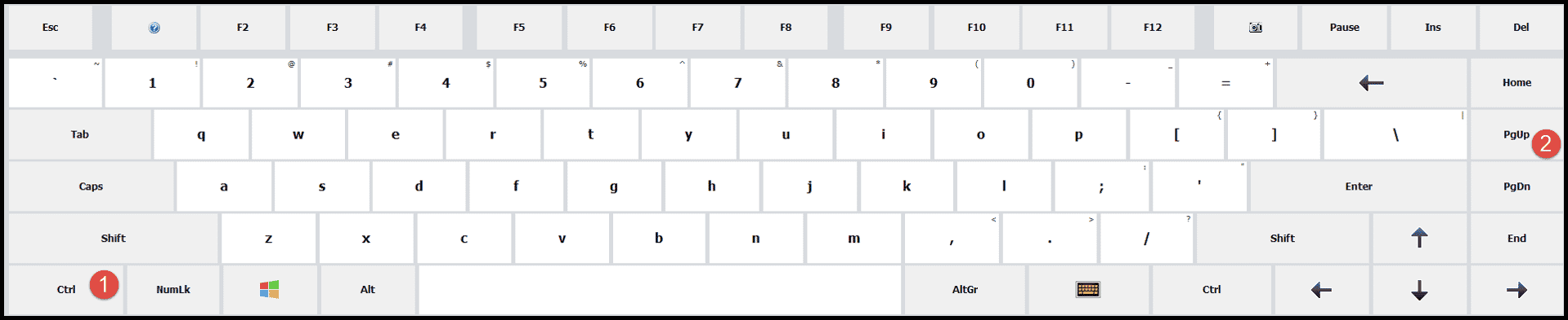 método abreviado de teclado para cambiar de pestaña a la izquierda