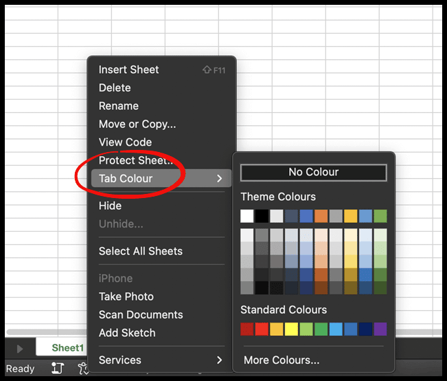 Tab-Farbe auf dem Mac ändern