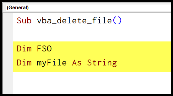 delete a file using the file system object