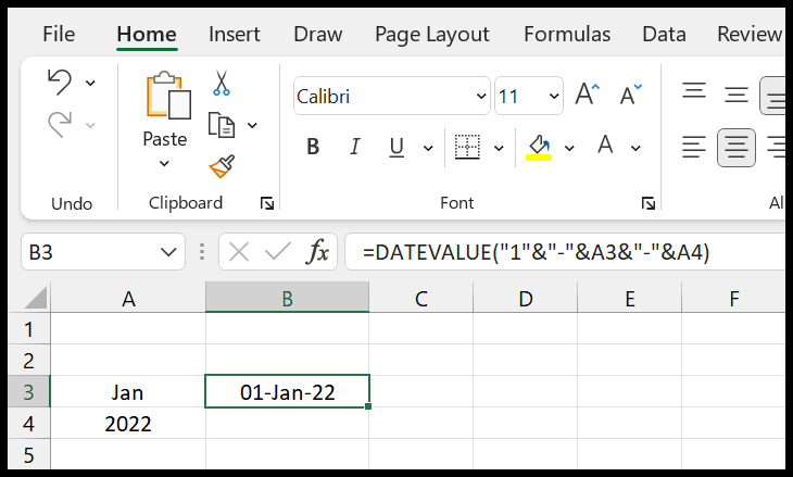 Datumswert-Formel