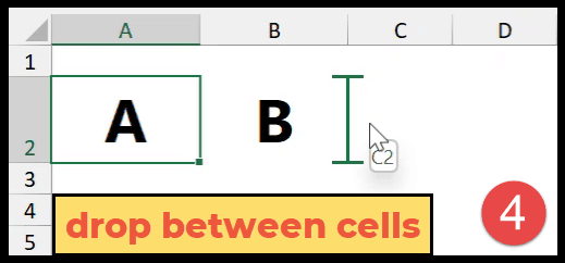 drop-between-cells