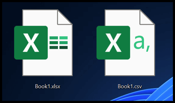 Excel-XLXS- und CSV-Symbole