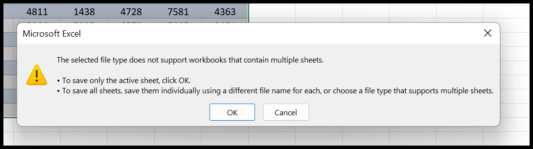 Excel konvertiert nur das aktuelle Blatt in CSV
