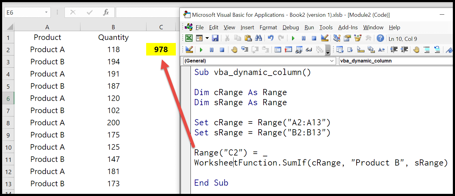 sumif-with-vba