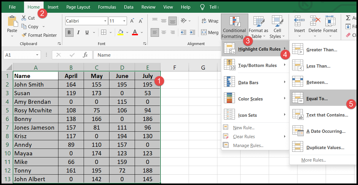 conditional-formatting-equal-to