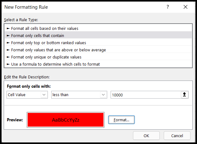 select-formatting-condition