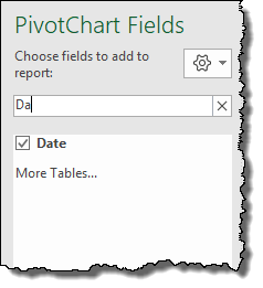 Excel 피벗 테이블 팁 검색 창을 통해 필드를 추가하는 요령