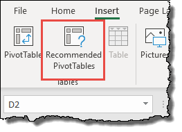 Tipps für Excel-Pivot-Tabellen Tipps zum Erstellen einer Pivot-Tabelle mit der empfohlenen Pivot-Option
