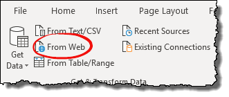Excel 数据透视表提示 使用 Power uery 通过从 Web 链接获取数据来创建数据透视表的提示