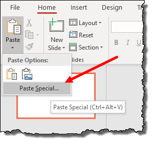 Excel 数据透视表提示 在 Powerpoint Paste Special 中旋转表格的提示