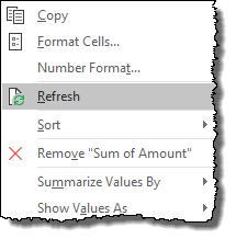 Suggerimenti per la tabella pivot di Excel Trucchi per aggiornare manualmente una tabella pivot