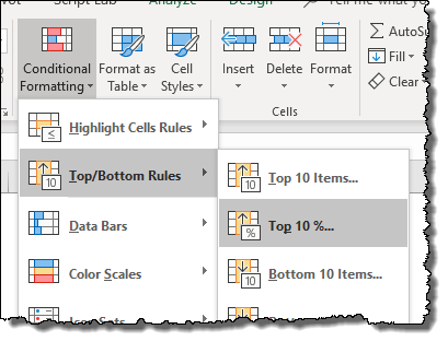 Excel 피벗 테이블 팁 상위 10가지 조건부 서식 옵션을 적용하는 요령