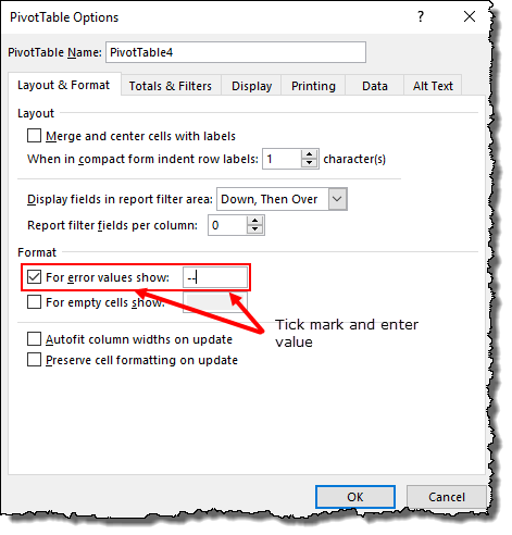 Excel 피벗 테이블 팁 셀 값 오류를 입력하는 요령