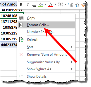 نصائح حول Excel PivotTable لتنسيق القيم