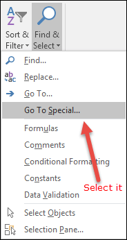 Excel 提示和技巧突出显示空单元格单击“转到特殊”