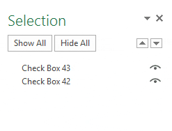Insérer une case à cocher dans Excel Utiliser le volet de sélection dans Excel