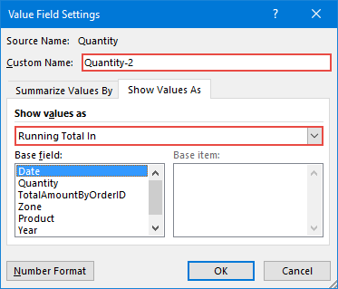 agregue el total acumulado en la tabla dinámica de Excel desde la configuración de valores