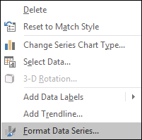 go to data series option to create a pictograph in excel