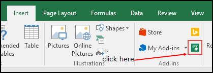 go to insert tab to insert a people graph in excel