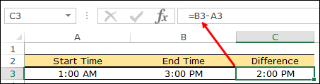 calculate time difference deduct start end