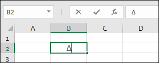 click on insert to add delta excel