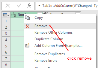 haga clic en eliminar para cargar la tabla en la hoja de trabajo y obtener la raíz cuadrada en Excel usando Power Query