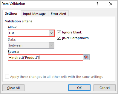 cómo crear una lista desplegable dependiente en la ventana desplegable de Excel