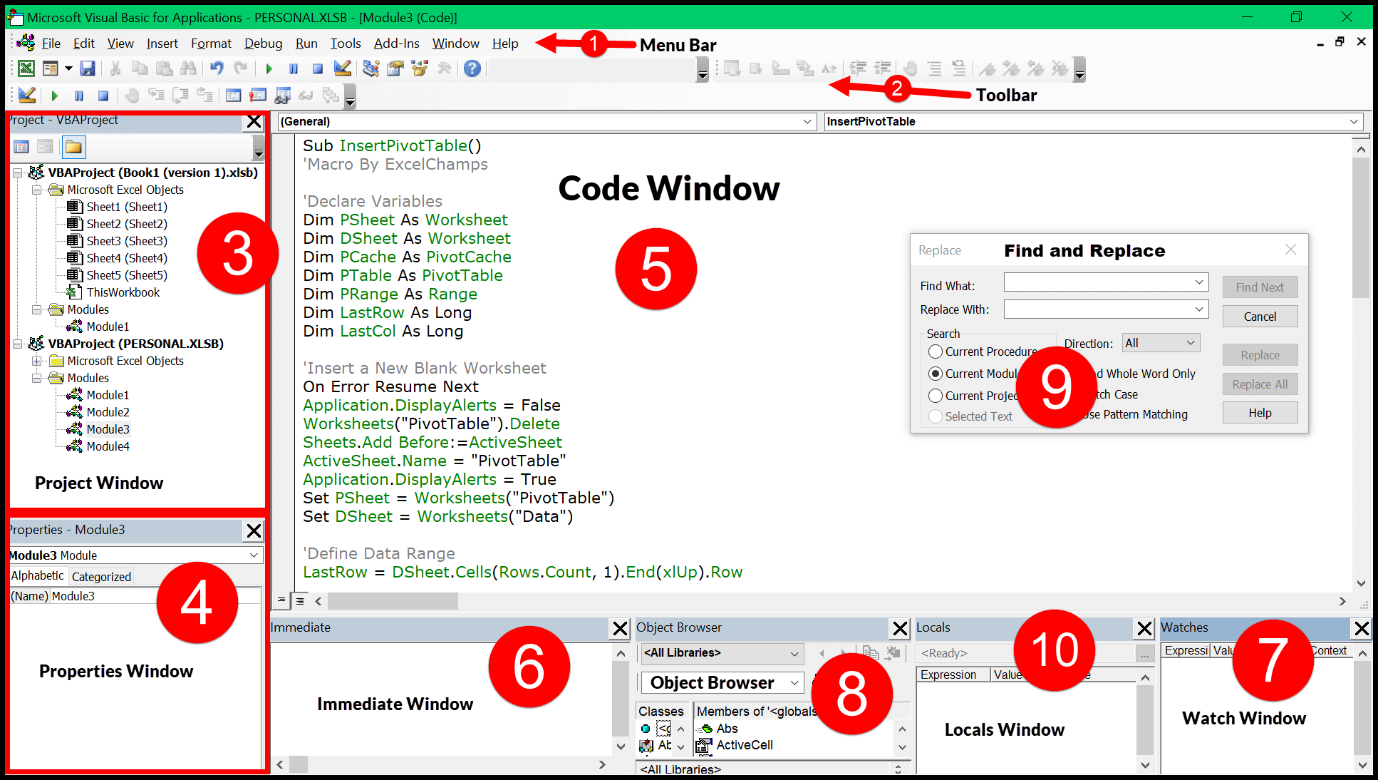 Komponenten-Visual-Basic-Editor