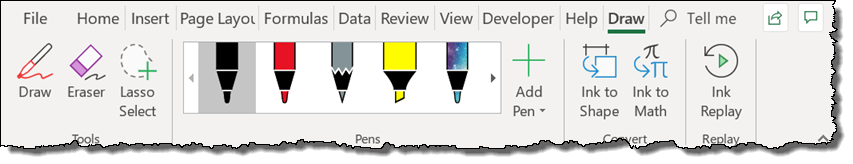 رسم علامة اختيار في مجموعة البيانات باستخدام القلم