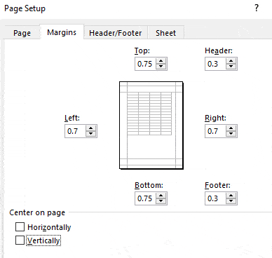 Excel-Ratschläge-Align-Print-Page-Center-Middle