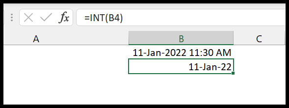 Excel-int-date-separated-function