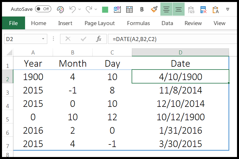 Excel-Datumsfunktionsbeispiel-1