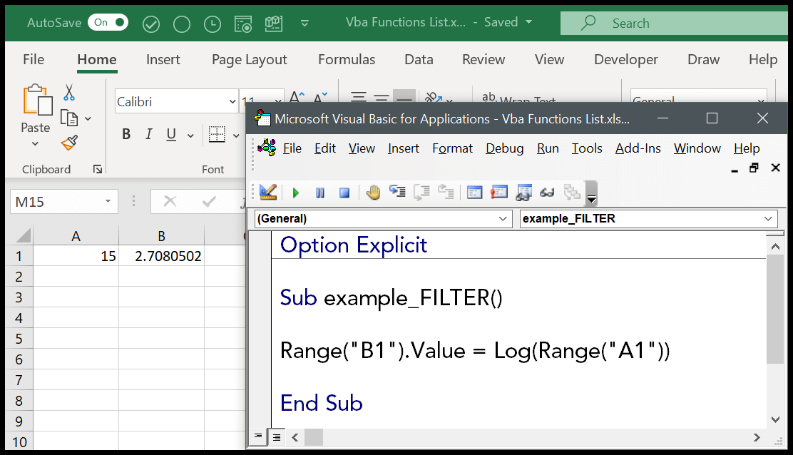 example-vba-log-function