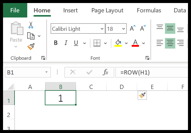 Excel-Zeilenfunktionsbeispiel-1