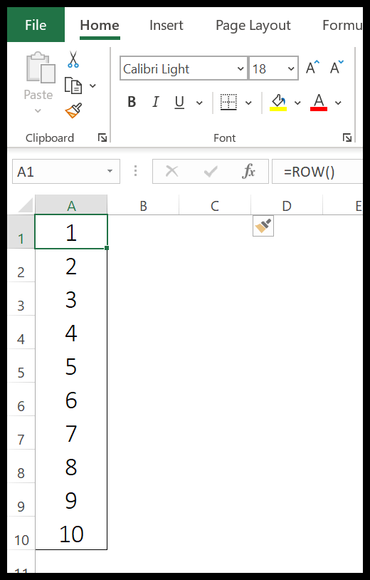Excel-Zeilenfunktionsbeispiel-3