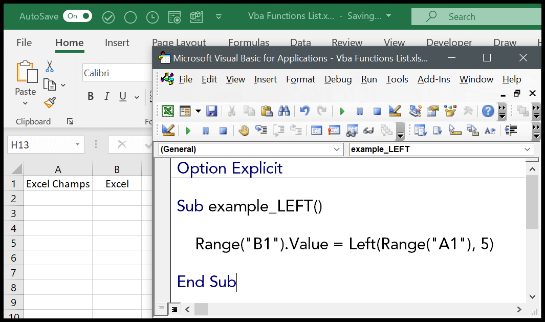 example-vba-left-function