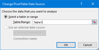 change source data to update pivot table range