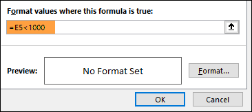 Para aplicar formato condicional usando fórmulas, ingrese una fórmula
