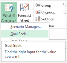 Öffnen Sie die Zielsuche in Excel