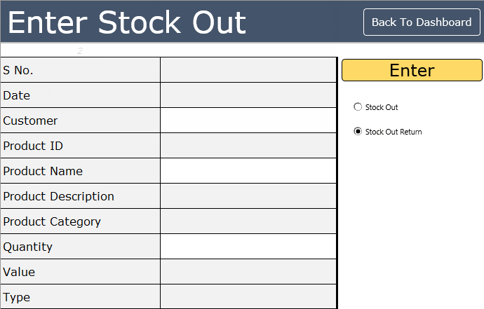 masukkan stok habis di templat manajemen inventaris Excel
