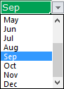 seleccione el mes en la plantilla de seguimiento de gastos de Excel