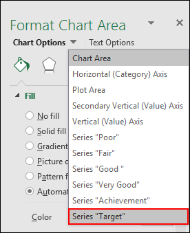 select target data bar to create a bullet chart in excel