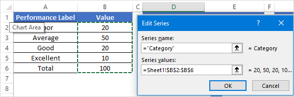 select values from first data table to create a speedometer in excel