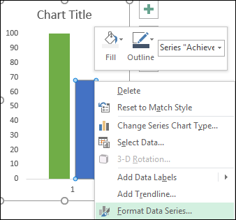 open format data series to create thermometer chart in excel