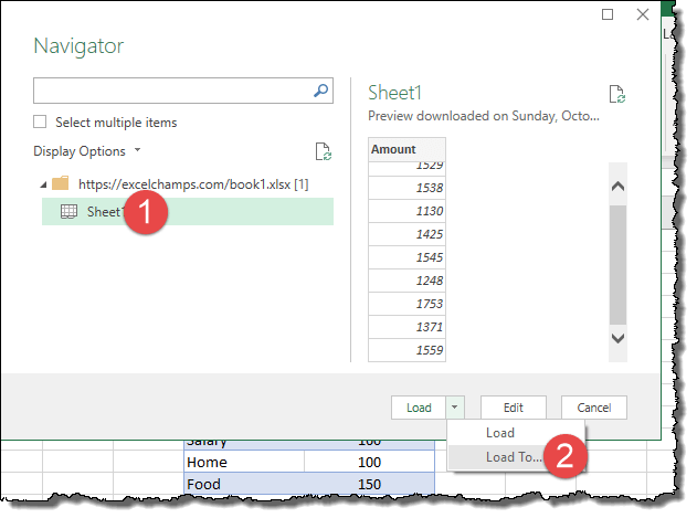 피벗 테이블 Excel 팁 강력한 힘을 사용하여 피벗 테이블을 만드는 요령 웹 링크에서 데이터 가져오기 워크시트 선택
