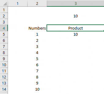 مثال على النمط المرجعي النسبي r1c1 في Excel