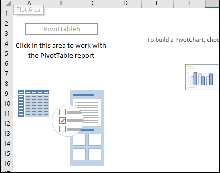 a blank pivot table to create a histogram in excel